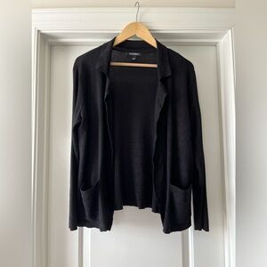 Roz & Ali - collared cardigan - black - large